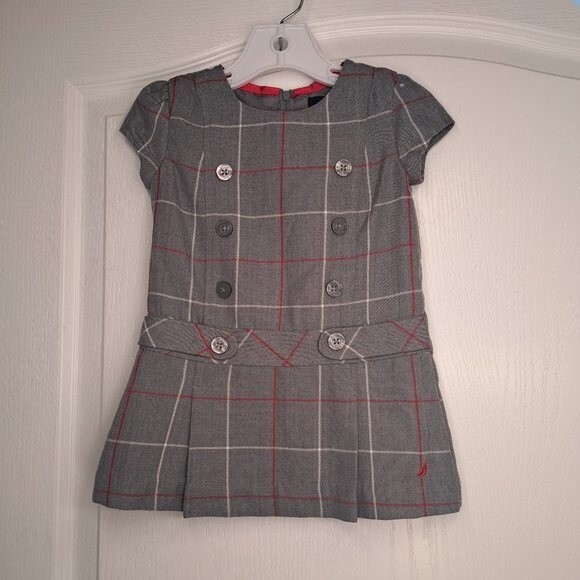 Grey and Red Plaid Jumper Dress by Nautica - Picture 1 of 7